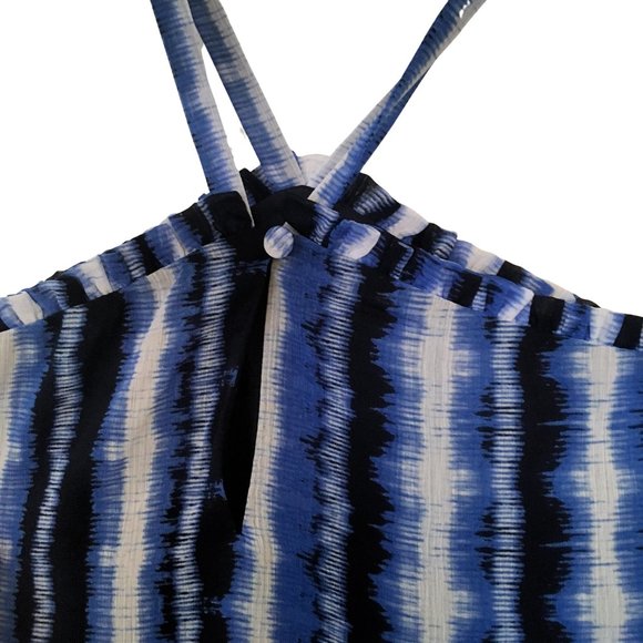 INC Off The Shoulder Halter Top Blue White Tie Dye Women's XXL NEW - Picture 4 of 7